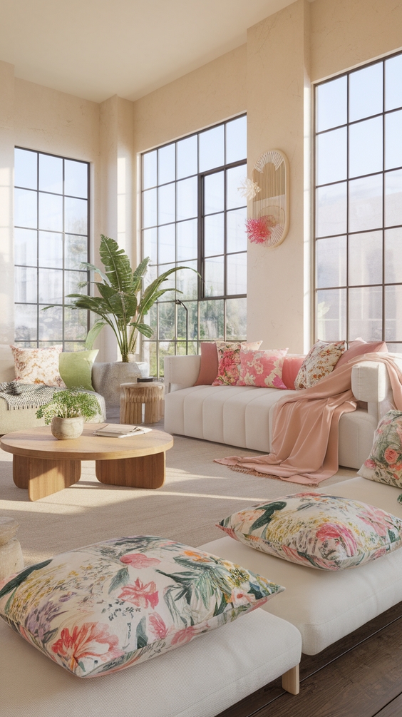 Spring 2025 Living Room Trends: Textures, Art & Light Transformations