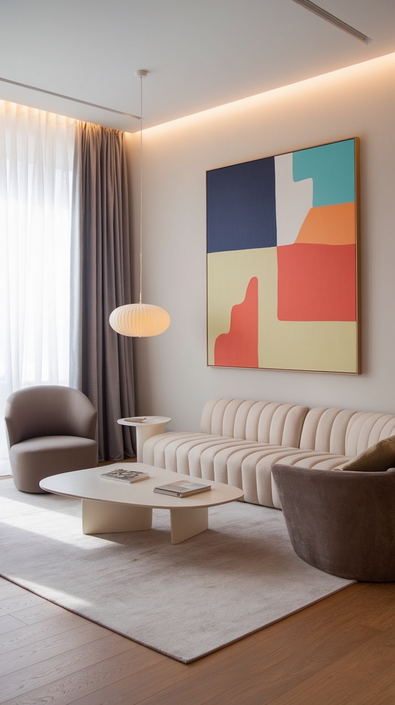 Spring 2025 Living Room Trends: Textures, Art & Light Transformations