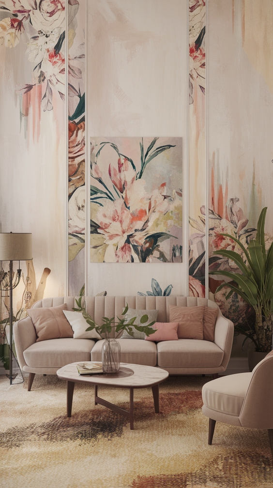Spring 2025 Living Room Trends: Textures, Art & Light Transformations