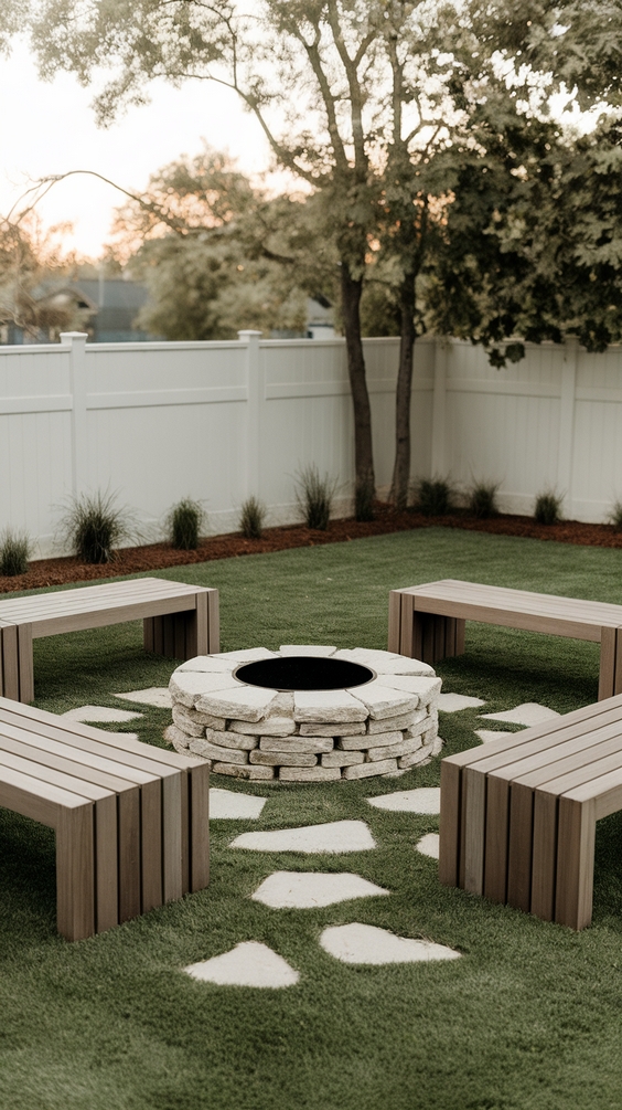 Front Yard Fire Pit Ideas to Boost Curb Appeal with Lights, Seating Areas, and Simple Design