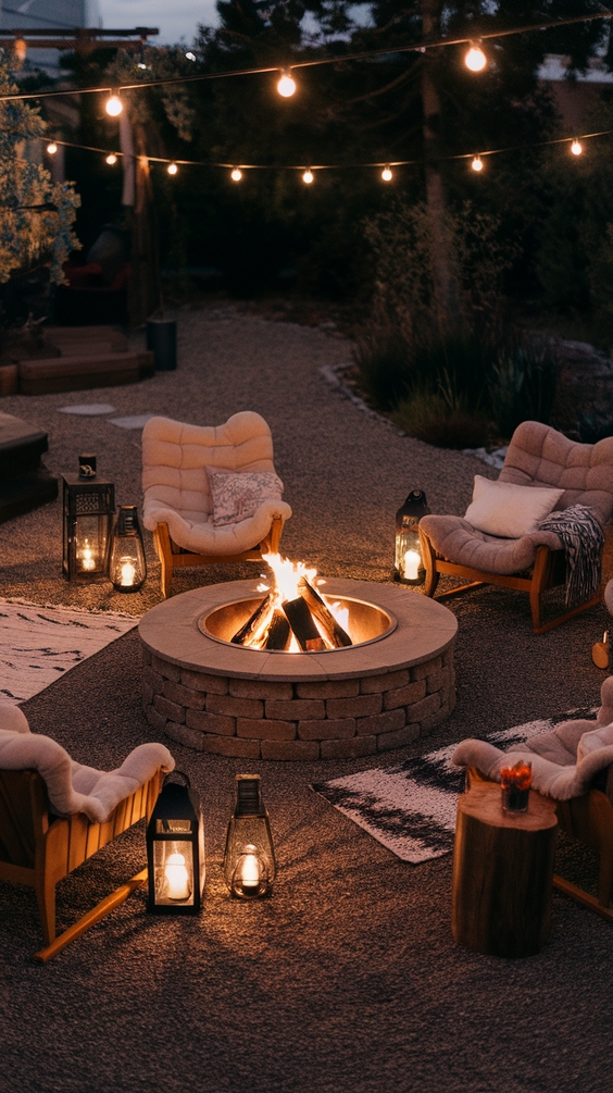 Front Yard Fire Pit Ideas to Boost Curb Appeal with Lights, Seating Areas, and Simple Design