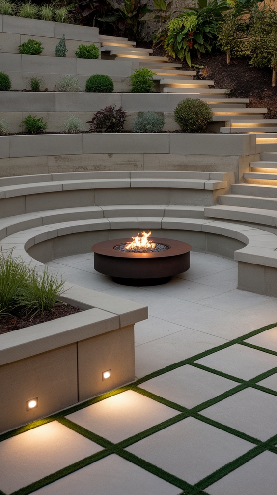 Front Yard Fire Pit Ideas to Boost Curb Appeal with Lights, Seating Areas, and Simple Design