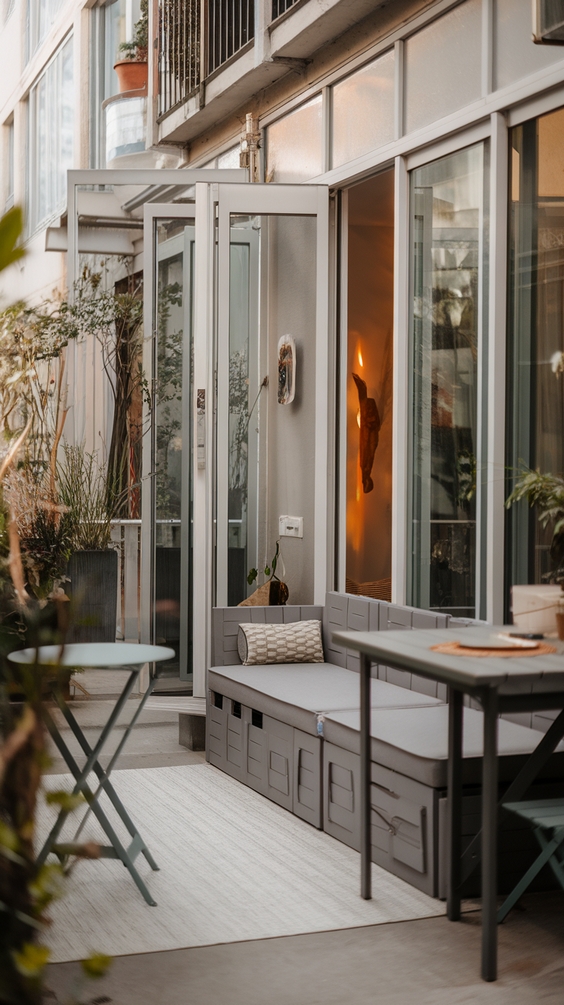 Indoor Outdoor Living Room Ideas with Sliding Doors, Glass Walls, Rugs & Modern Furniture