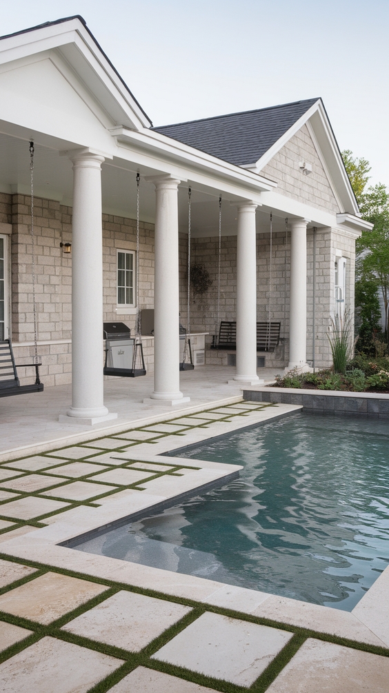 Pool Pavilion Ideas for Modern Outdoor Living with Kitchen, Bar & Fireplace Features