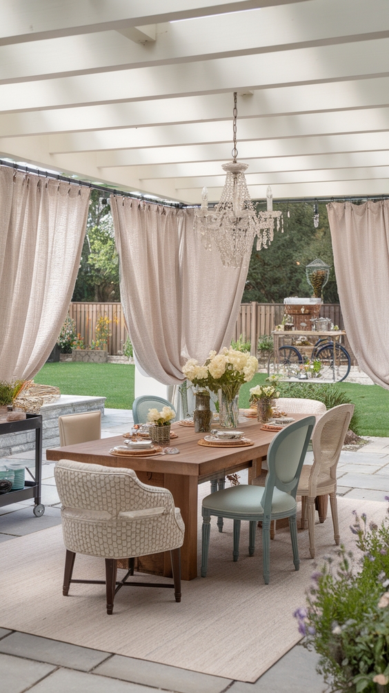 Covered Outdoor Entertaining Area Backyard Tips and Decor Ideas for Every Season