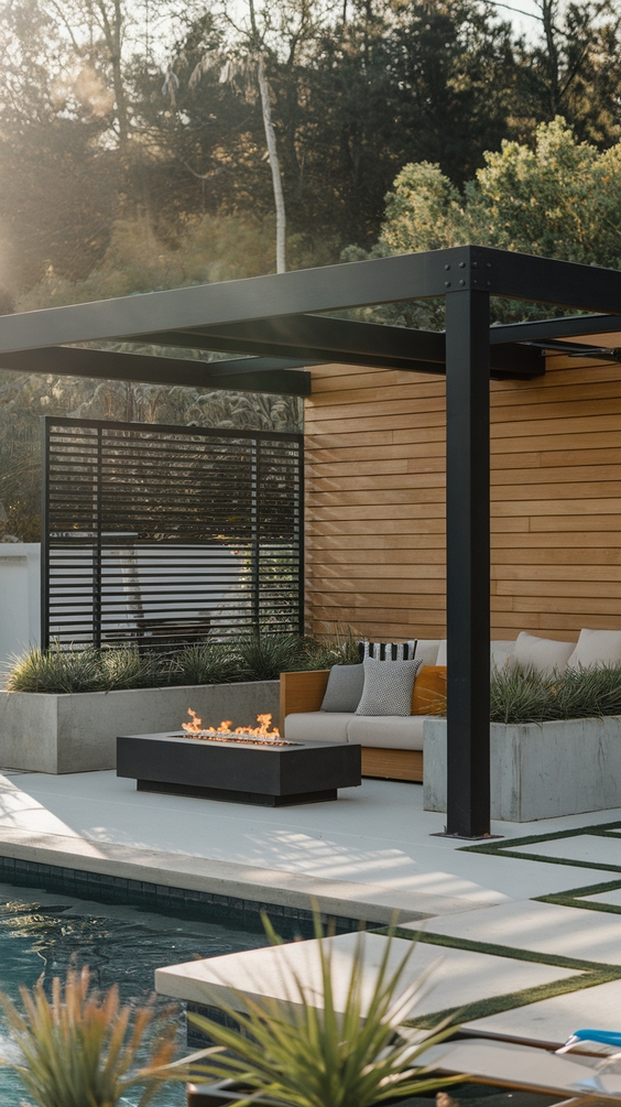 Pool Pavilion Ideas for Modern Outdoor Living with Kitchen, Bar & Fireplace Features