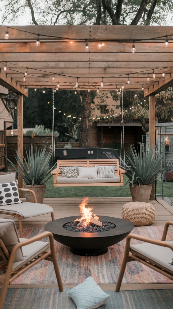 Front Yard Fire Pit Ideas to Boost Curb Appeal with Lights, Seating Areas, and Simple Design