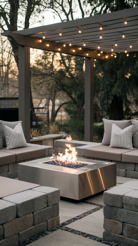 Front Yard Fire Pit Ideas to Boost Curb Appeal with Lights, Seating Areas, and Simple Design