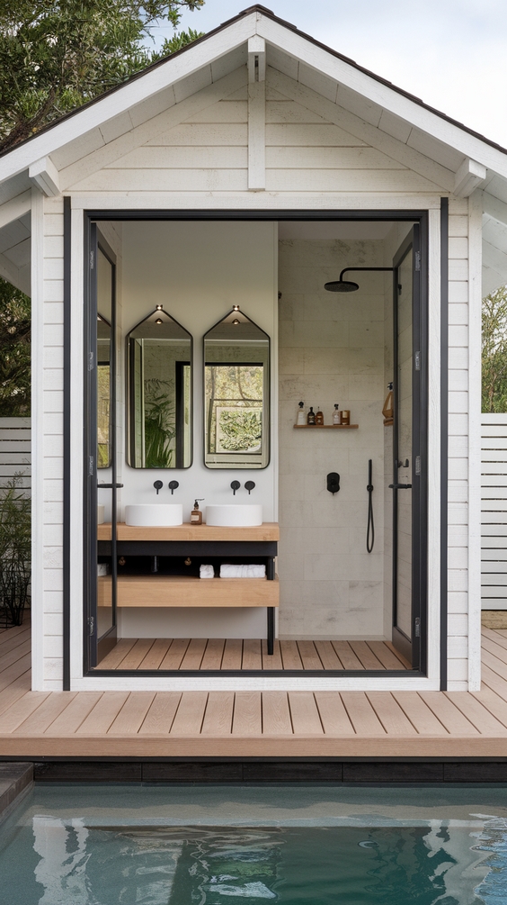 Pool Pavilion Ideas for Modern Outdoor Living with Kitchen, Bar & Fireplace Features