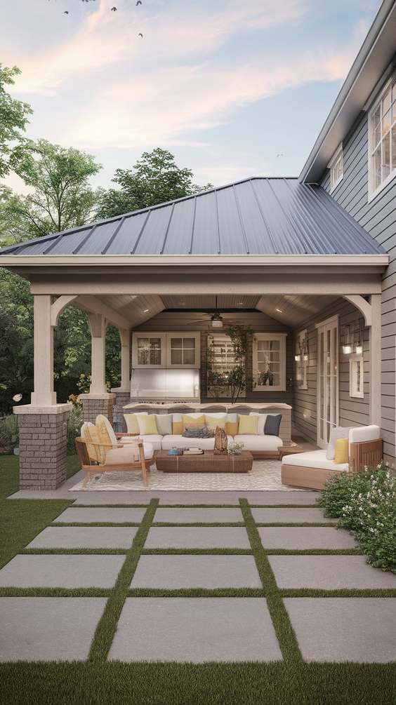 Covered Outdoor Entertaining Area Backyard Tips and Decor Ideas for Every Season