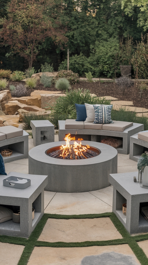 Front Yard Fire Pit Ideas to Boost Curb Appeal with Lights, Seating Areas, and Simple Design