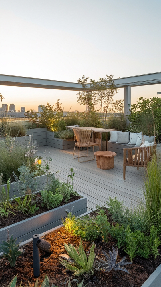 Simple and Stylish Rooftop Terrace Design Ideas for Modern Outdoor Living and Roof Garden Bliss