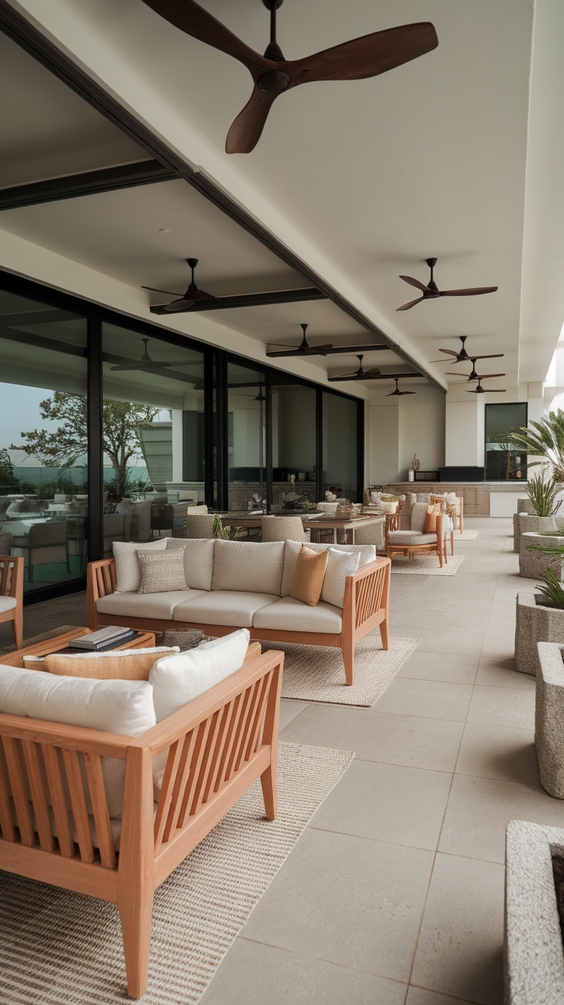 Indoor Outdoor Living Room Ideas with Sliding Doors, Glass Walls, Rugs & Modern Furniture