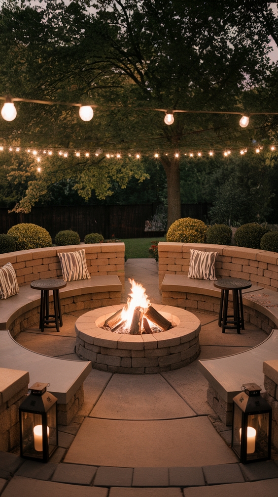 Front Yard Fire Pit Ideas to Boost Curb Appeal with Lights, Seating Areas, and Simple Design
