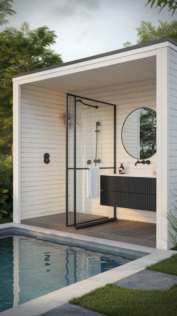 Pool Pavilion Ideas for Modern Outdoor Living with Kitchen, Bar & Fireplace Features