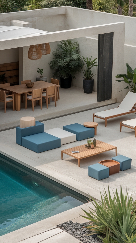 Pool Pavilion Ideas for Modern Outdoor Living with Kitchen, Bar & Fireplace Features